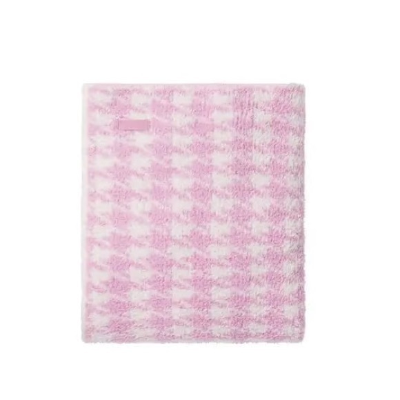 Skims Pink and White Houndstooth Blanket / brand new never used - Picture 1 of 2